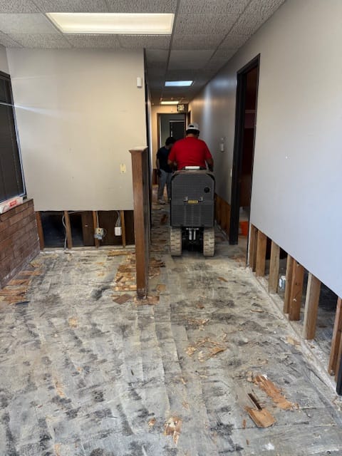 Flood cut demolition in the floor, Anaheim, CA.