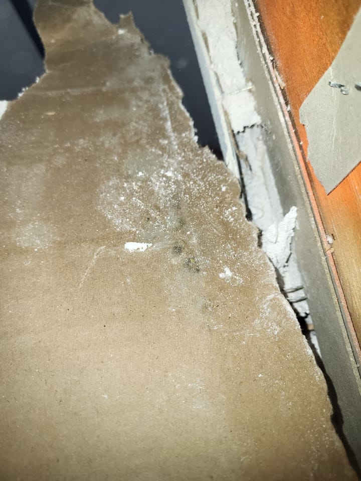 Flood cut demolition in the exterior wall, Chino Hills, CA.