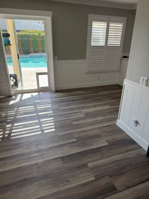 Finished hallway after reconstruction, Riverside, CA.