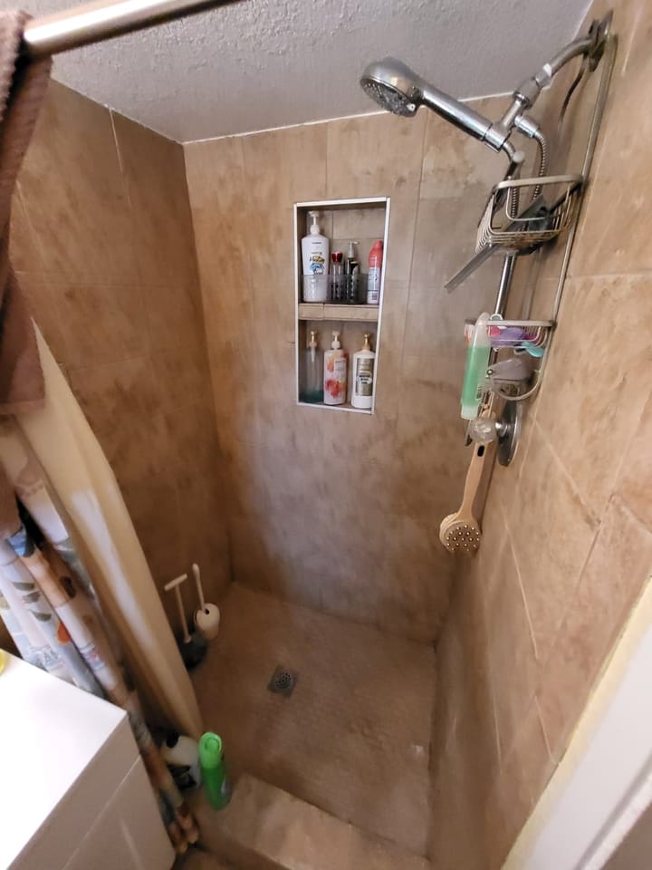 Contents packed out of the primary bath, San Bernardino, CA.