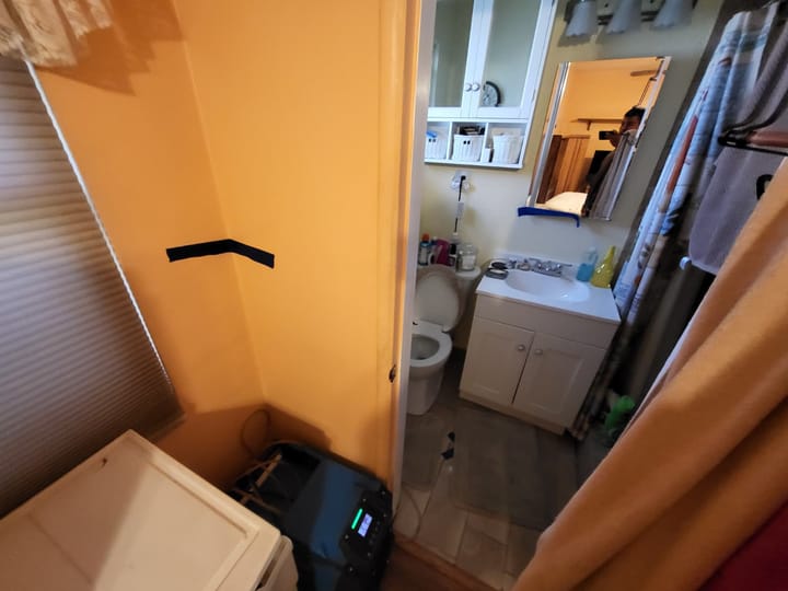 Contents packed out of the primary bedroom, San Bernardino, CA.